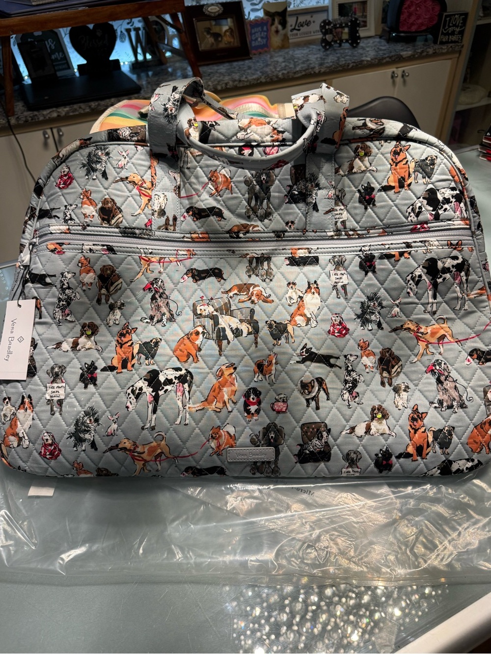 Vera Bradley Quilted Dig Show Print Rare Grand Traveler